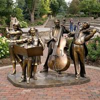 Sculpture de groupe de symphonie et de chorale en bronze de style antique grandeur nature pour jardin et place publique, statue en bronze