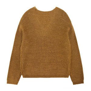 <span class=keywords><strong>Pull</strong></span> en dentelle de couleur unie personnalisé <span class=keywords><strong>femme</strong></span> nouveau automne col en V à manches longues chandails en tricot - Product Image 2