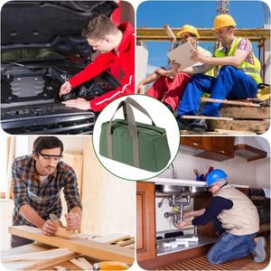 Sac de rangement pour outils en toile robuste, sac à main de grande capacité, organisateur d'outils multifonction, sac fourre-tout pour ranger les clés et les pinces - Product Image 6
