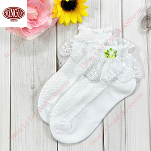 Adorable <b>Hand</b>-Knitted Baby <b>Socks</b> with Floral Embroidery - Product Image 2