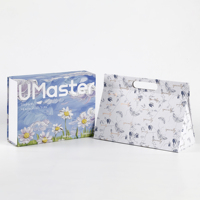 Boîte cadeau auto-élevable à fermeture magnétique, revêtement UV, carton ondulé, boîte rigide, impression offset, motifs floraux, doublure en mousse, pour vêtements