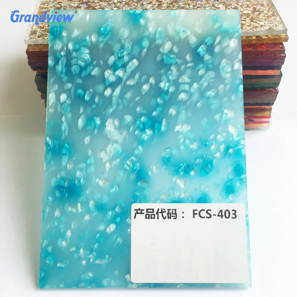 Color Azul brillo acrílico-celuloide sábanas elegantes como decorar material