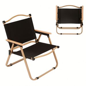 Chaise de camping pliable légère et portable pour l'extérieur, la plage et les repas, avec poignée en bois, très vendue - Product Image 2