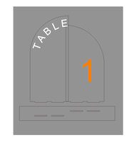 Numéros de table de mariage personnalisés en acrylique durable, arqués, givrés, dorés, avec panneau de menu, impression UV/sérigraphie