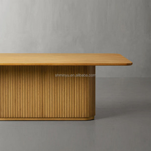 Minyu 2025 rắn gỗ sồi hình chữ nhật bàn ăn thiết lập pháp phong cách nhà hàng bảng với mật ong kết thúc cho phòng ăn - Product Image 3