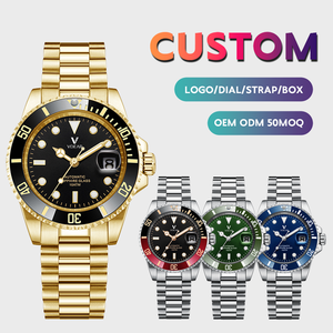 Manecillas luminosas impermeables de lujo de alta gama 5bar con fecha Creer Je Eigen Horloge reloj de buceo automático relojes mecánicos personalizados - Product Image 1
