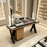 Table de présentation de cosmétiques en bois moderne Maxsen, écologique et personnalisée, avec éclairage LED, pour démonstration et test de maquillage