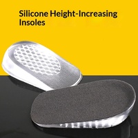 Semelles intérieures unisexes rehaussantes, confortables et transparentes, pour augmenter la taille, en silicone, pour chaussures