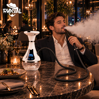 Kit de chicha électronique intelligent Rykoal à température contrôlée, appareil à chicha chauffant avec écran LED, kit de fumage portable