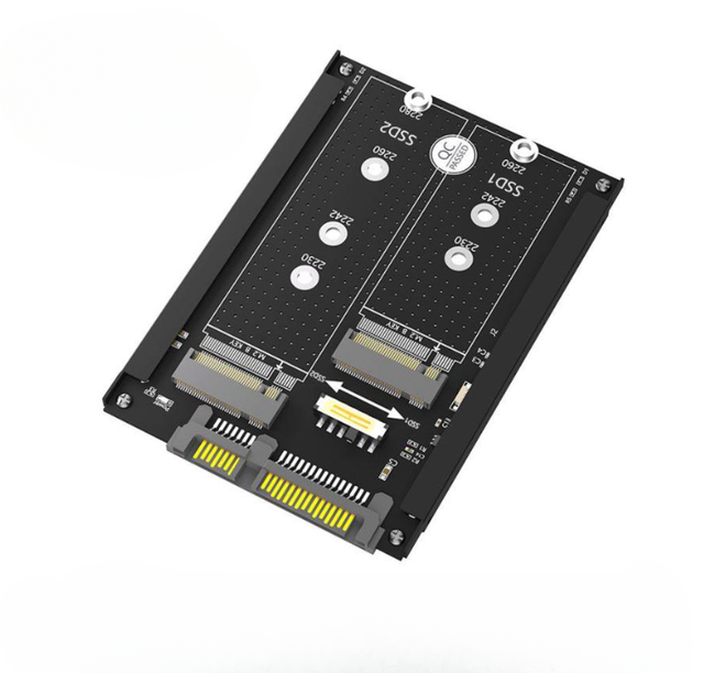 Dual M.2 B Key/B&M Key SSD to 2.5" SATA III with Frame Bracket - Retain MSATA SSD As 7mm 2.5" SATA Drive