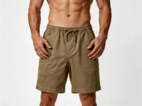 Shorts décontractés YILONG pour hommes, logo personnalisé OEM, solides, imperméables et coupe-vent, avec cordon de serrage