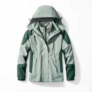 Veste coupe-vent 3 en 1 pour femme avec capuche, doublure polaire, vêtements techniques pour la randonnée et le travail - Product Image 3