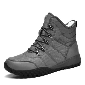 Bottes d'hiver pour hommes, hauteur cheville, imperméables, chaudes, doublées de fourrure, tige synthétique, semelle extérieure en caoutchouc, semelle intermédiaire en EVA, bout rond - Product Image 5