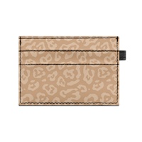Tempat Kartu PU Custom Cetak Sesuai Permintaan, Motif Leopard Cetak Dua Sisi, Desain Ringkas Elegan, Penutup Kancing, Mudah untuk Kartu Kredit