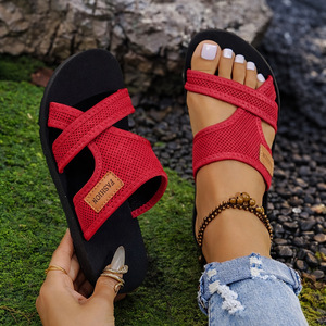 Damen-Plateau-Slip-on-Schuhe, atmungsaktives Mesh-Gewebe, leichte, rutschfeste Sandalen, lässige Sommer-Outdoor-Strandschuhe - Product Image 1