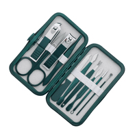Kit de coupe-ongles professionnel pour manucure et pédicure en acier au carbone, 10 pièces, avec étui de voyage portable et durable