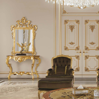 Table de console antique de luxe européen avec armoire d'entrée française miroir royal pour le salon