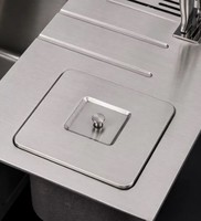 Évier de cuisine professionnel en acier inoxydable 304 avec triple égouttoir, porte-couteaux et poubelle, fait main, moderne, pour maison, hôtel, vente en gros, OEM