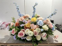 Boule de fleurs artificielles en soie personnalisée, style moderne rustique, centre de table floral pour décoration de mariage en extérieur ou en intérieur