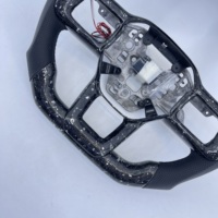 Volant en fibre de carbone forgée argentée avec éclairage LED pour Ford Mustang GT 2024 2025 2026