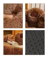 Vente chaude Lit pour animaux de compagnie en gros Luxe Fournisseur de produits pour animaux de compagnie avec logo personnalisé Lit en peluche pour chien et chat Lit pour animaux de compagnie en forme de patte
