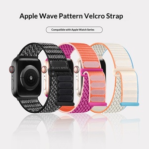 สายนาฬิกาไนลอนแบบยืดหยุ่น Upro Wave Pattern พร้อมตัวล็อคแบบ Hook and Loop สำหรับเปลี่ยนสายนาฬิกา Apple Watch Ultra 1 2 3 รุ่น 7 8 9 - Product Image 1