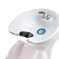 Station de lavage des cheveux avec réglage manuel du repose-jambes (bol blanc)