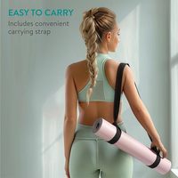 Esterilla de yoga ovalada ecológica, esterilla de goma PU con curva ovalada personalizada con agarre estupendo, esterilla de yoga para ejercicio