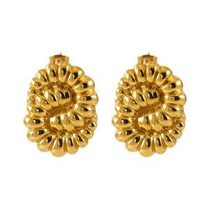 ZOGXIN Gold Geometric Stud Earrings For Women Party Fashion Jewelry Stainless Steel Earrings ZG1513 - Product Image 5