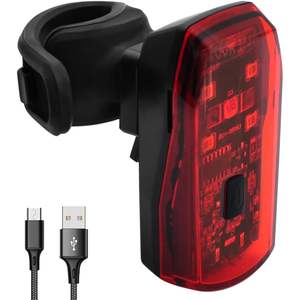 ไฟท้ายจักรยาน Antela สีแดง LED กันน้ำ IPX4 ใช้แบตเตอรี่แบบชาร์จได้ ผลิตจากพลาสติก มี 4 โหมด พร้อมสาย USB - Product Image 2