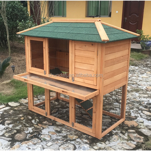 SDR028 Eco-Friendly Wooden Double Decker Rabbit Hutch for <b>Small</b> Animals All Seasons Use - Product Image 4