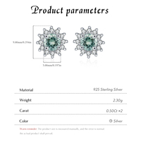RUNQI Exquises Boucles d'oreilles clous en argent sterling S925 avec moissanite 1 carat, sertissage griffe plaqué rhodium, certifiées CMA, tendance pour femme