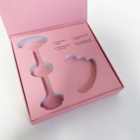 Coffret cadeau Kexin personnalisé en quartz rose Gua Sha et rouleau facial, emballage de luxe pour soins de la peau avec insert en mousse EVA