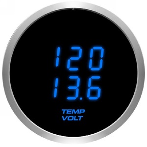 52mm Dual Temp and Voltmeter <strong>Gauge</strong> - Product Image 1