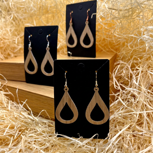 Boucles d'oreilles en bois faites à la main, matériaux naturels, bijoux fantaisie légers, accessoires pour femmes, pour la vente en gros aux boutiques - Product Image 1