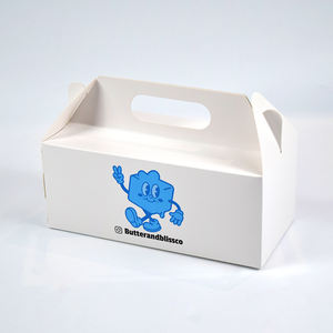 Cajas de Embalaje de Alimentos Portátiles Personalizadas con Asa, Carpetas de Papel de Arte con Relieve para Pollo Frito, Panadería, Pasteles y Donas - Product Image 3