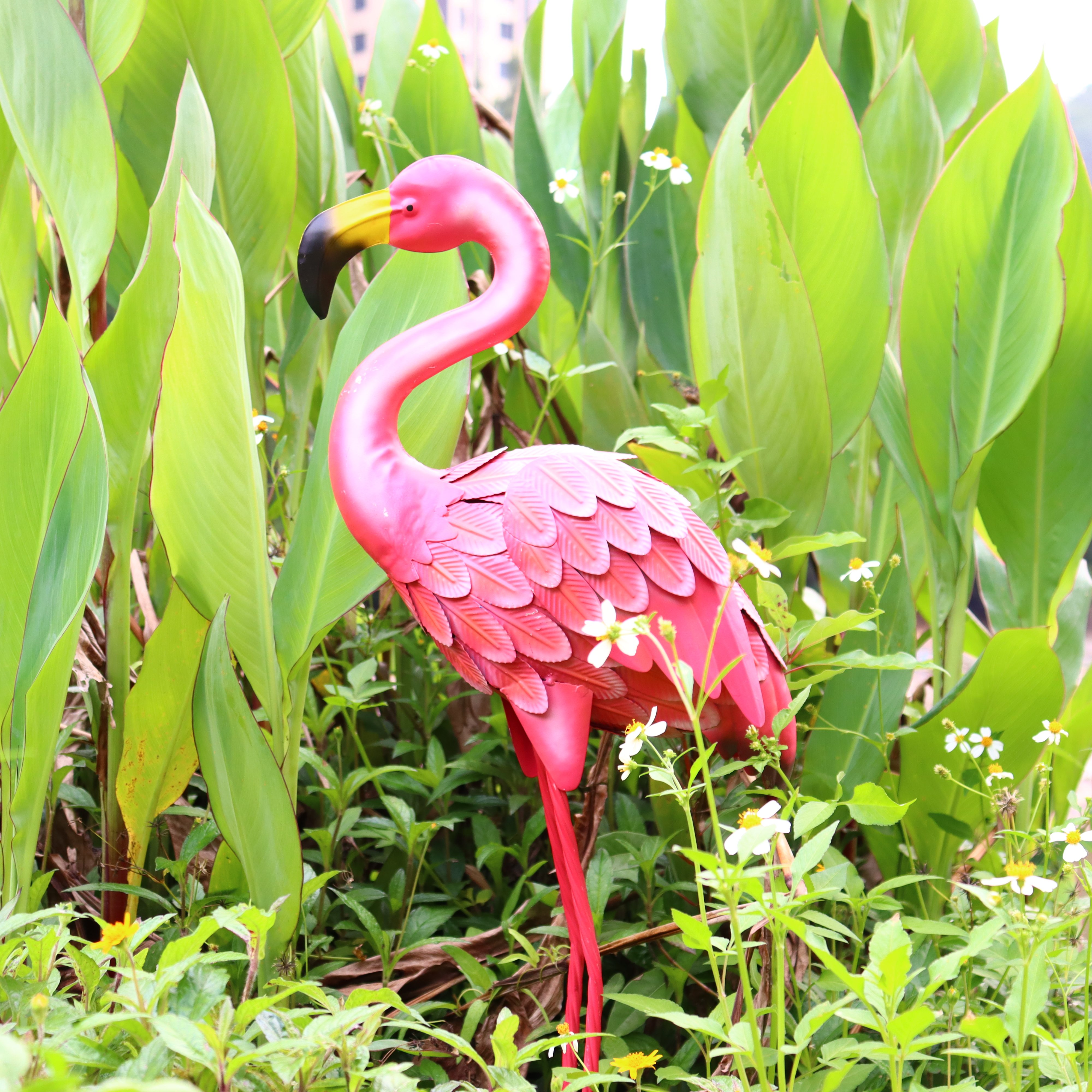 Flamant Rose Décoratif De Jardin KADAX - Hauteur 80 Cm, Plastique Résistant - Fixation Au Sol Facile - Décoration étang Ou Pelouse