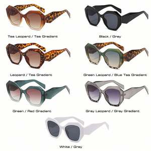 Gafas de Sol de Moda con Logotipo Personalizado, Gafas de Sol de Gran Tamaño con Montura Grande de Leopardo Colorido para Mujer - Product Image 4