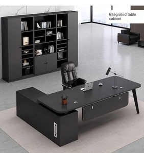 Muebles DE OFICINA DE MADERA personalizables en forma de L Modern Boss Desk Ceo Office Escritorios <span class=keywords><strong>Set</strong></span> con gabinete - Product Image 1