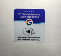 Tarjeta de Visita Acrílica NFC con Chip RFID de 13.56MHz, Programable por URL, Resistente al Agua, con Adhesivo, para Reseñas de Google en Diferentes Idiomas