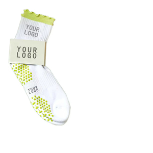 Wholesale Women's Mid-Calf Yoga <b>Socks</b> – Vintage Heart Jacquard Design Non-Slip Pilates <b>Socks</b> for Fitness Training - Product Image 1