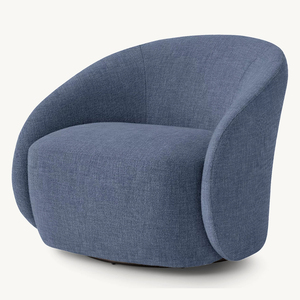 Italiano postmoderno minimalista seduta morbida imbottita Napoli sedia girevole bracciolo stretta curva principessa divano - Product Image 2