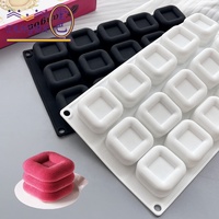 Tangba 15-Cavity Silikon Mousse Kuchen formen Bewölkte quadratische Ringe Backwerk zeuge Pralinen form Kuchen Dekorations werkzeuge