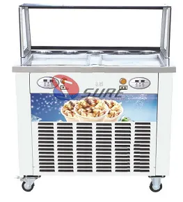 Rolo de sorvete fritar alta precisão, equipamento de fritar sorvete redondo, preço de equipamento de sorvete