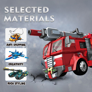 Fonction d'assemblage de bricolage transformant des robots déformables de lutte contre l'incendie camion avion réservoir construction jouets - Product Image 6