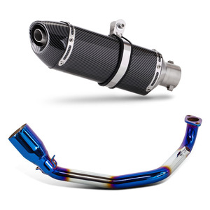 ระบบท่อไอเสีย GY6 สำหรับเครื่องยนต์ GY6 Zuma TANK150 TANK200 125CC/150CC/200CC ท่อไอเสียรถจักรยานยนต์ สีน้ำเงิน ท่อร่วมไอเสีย <span class=keywords><strong>Yoshimura</strong></span> <span class=keywords><strong>R77</strong></span> - Product Image 3
