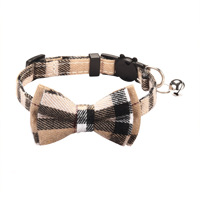 Collier pour chat à motif écossais, lot de 8, avec nœud papillon central, boucle de sécurité détachable, clochette, réglable, ensemble cadeau pour chaton