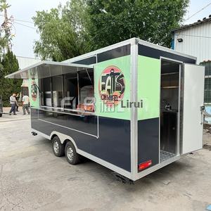 Produttori di commercio estero in acciaio inox rimorchio cibo quadrato Mobile carrozza Gourmet personalizzato Hamburger caffè bancarella all'aperto - Product Image 3
