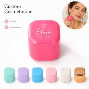 <span class=keywords><strong>Pot</strong></span> cosmétique carré personnalisé 4,3 cm, réutilisable, avec couvercle à clipser, pour crème ou baume à lèvres, format voyage, OEM - Product Image 1