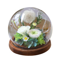 Fleur immortelle de pissenlit, fleurs éternelles naturelles conservées dans un dôme en verre, roses pour la saint-valentin, coffret cadeau, vente en gros